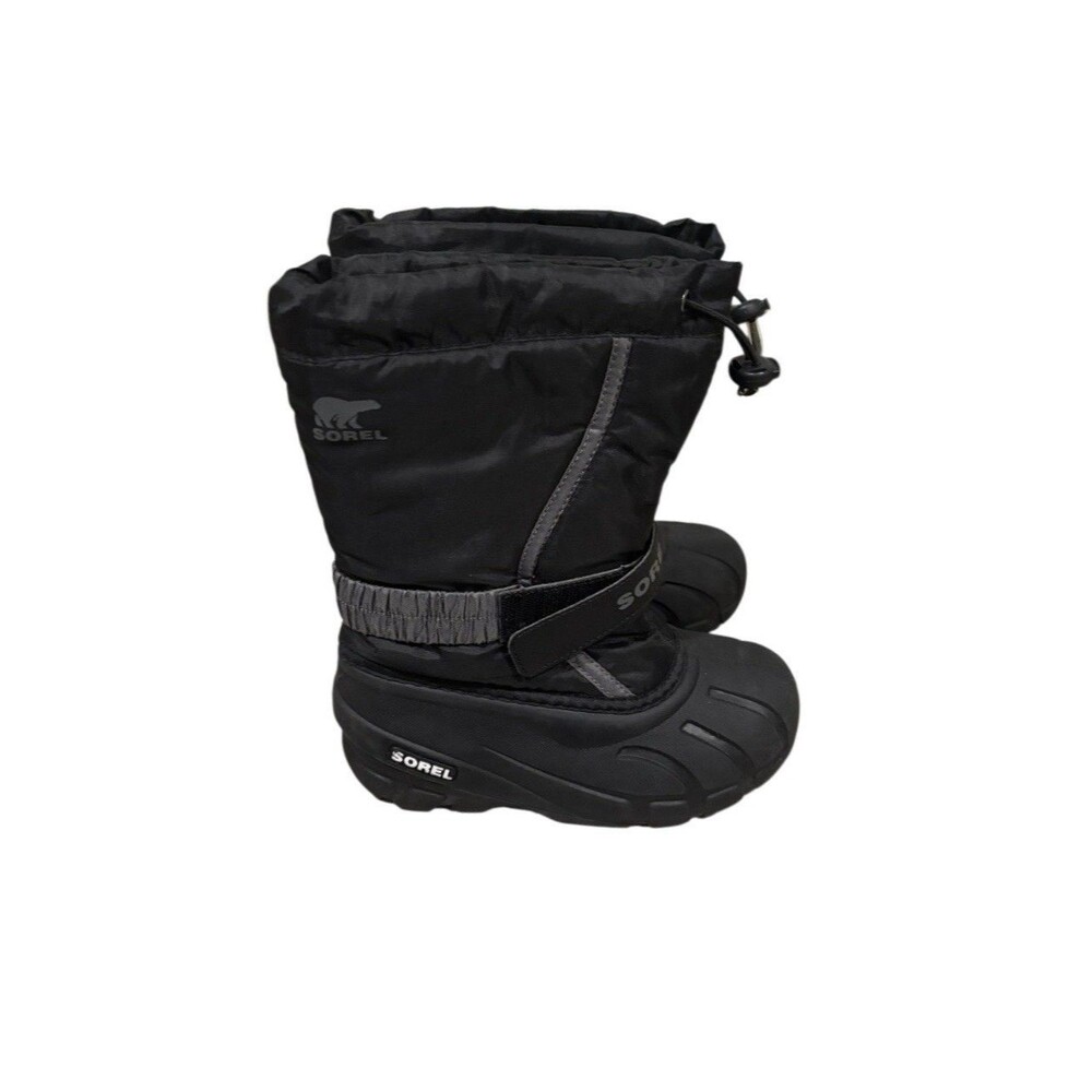 Sorel Kids Flurry Youth Size 1 Waterproof Insulated Snow Winter Boots Black